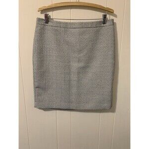 Ann Taylor LOFT Beige Black Lined Skirt Size 12 Textured Career
